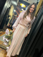 Light pink feather bottom dress