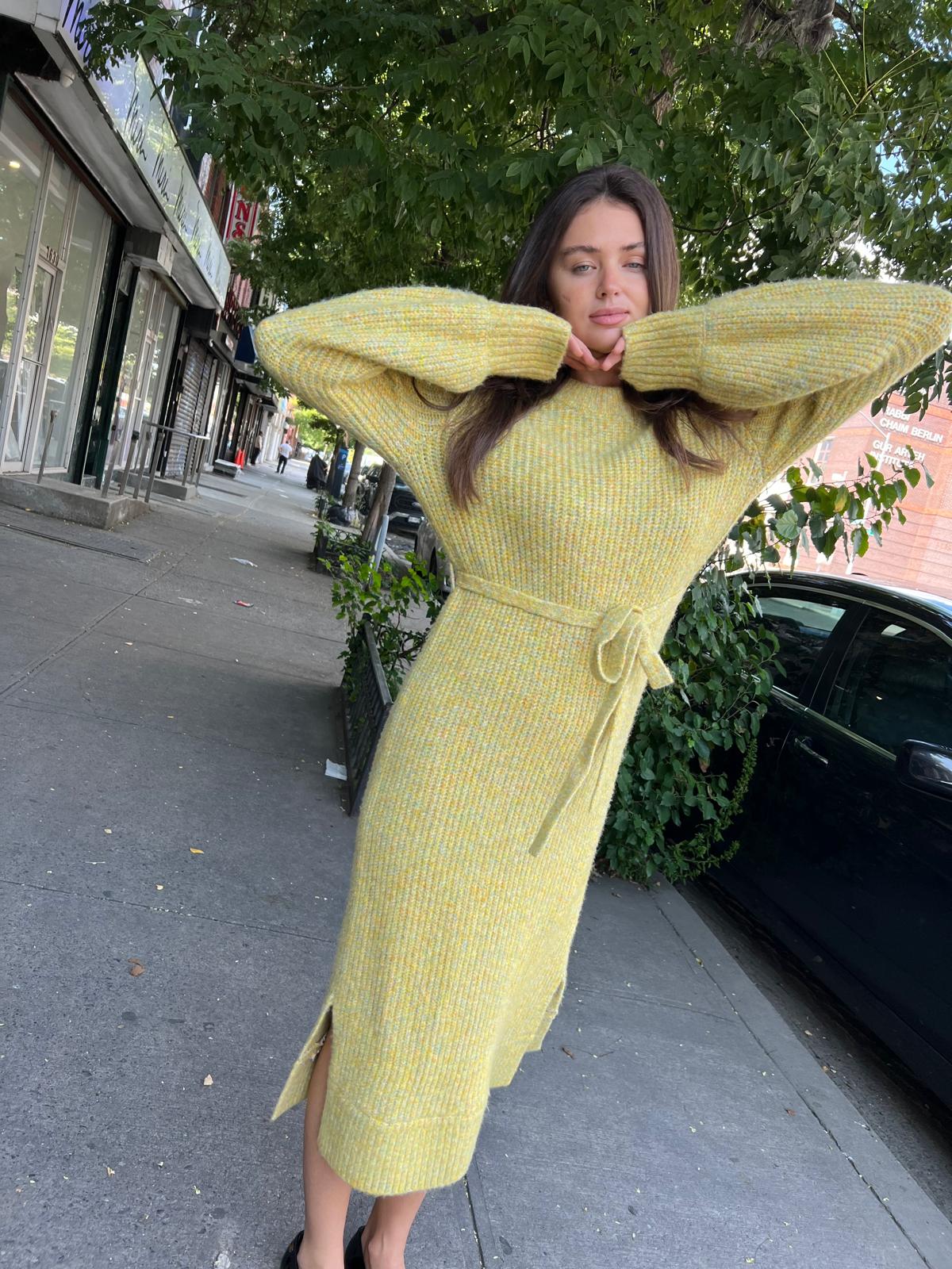 Chartreuse sweater dress MyMothersArmoire Chartreuse sweater dress MyMothersArmoire