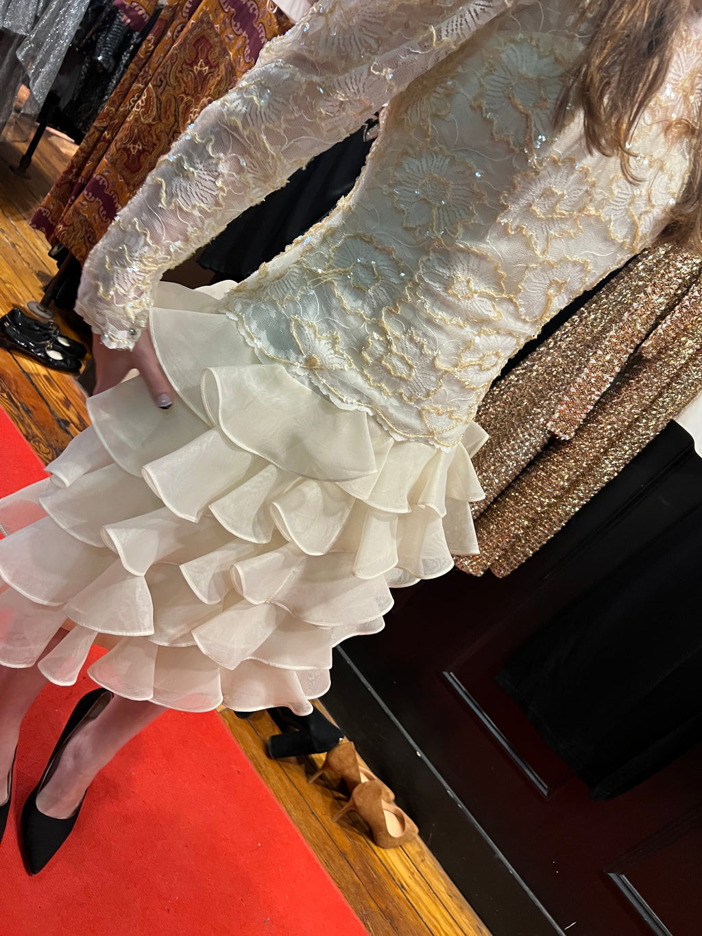 cream tinkerbell dress
