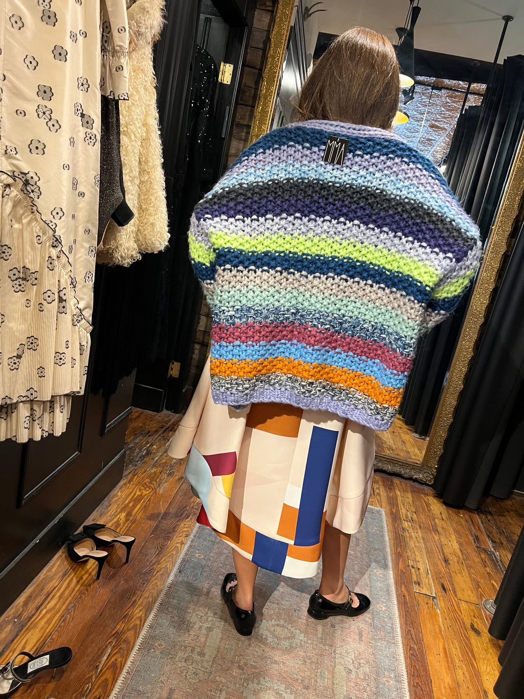 high low geometric circle skirt