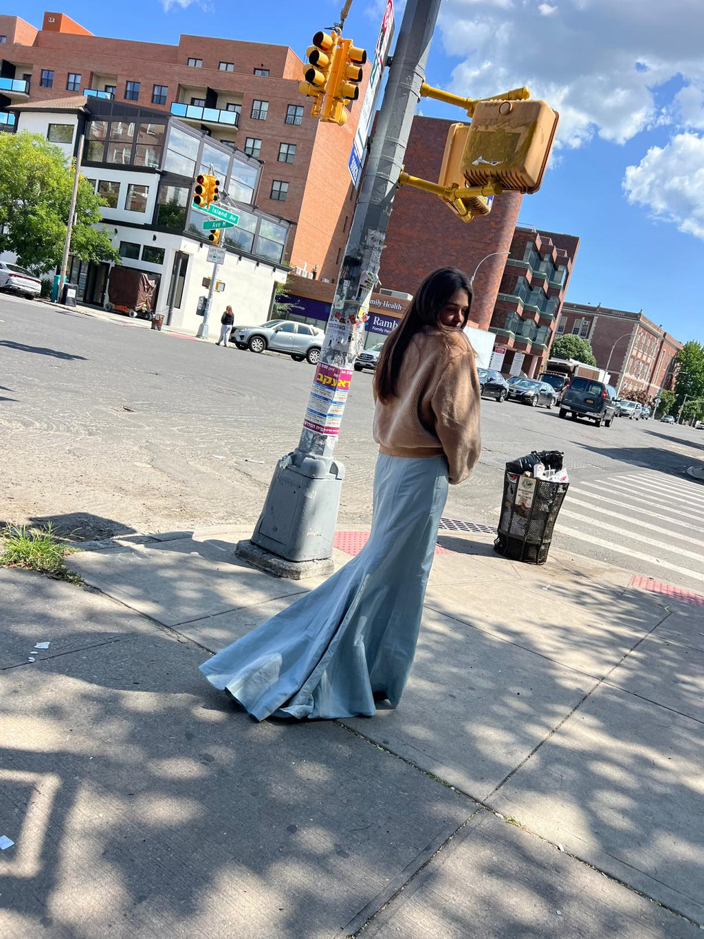 Mermaid maxi skirt light blue