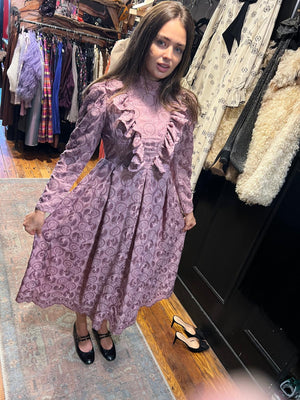 Ruffle lilac midi dress