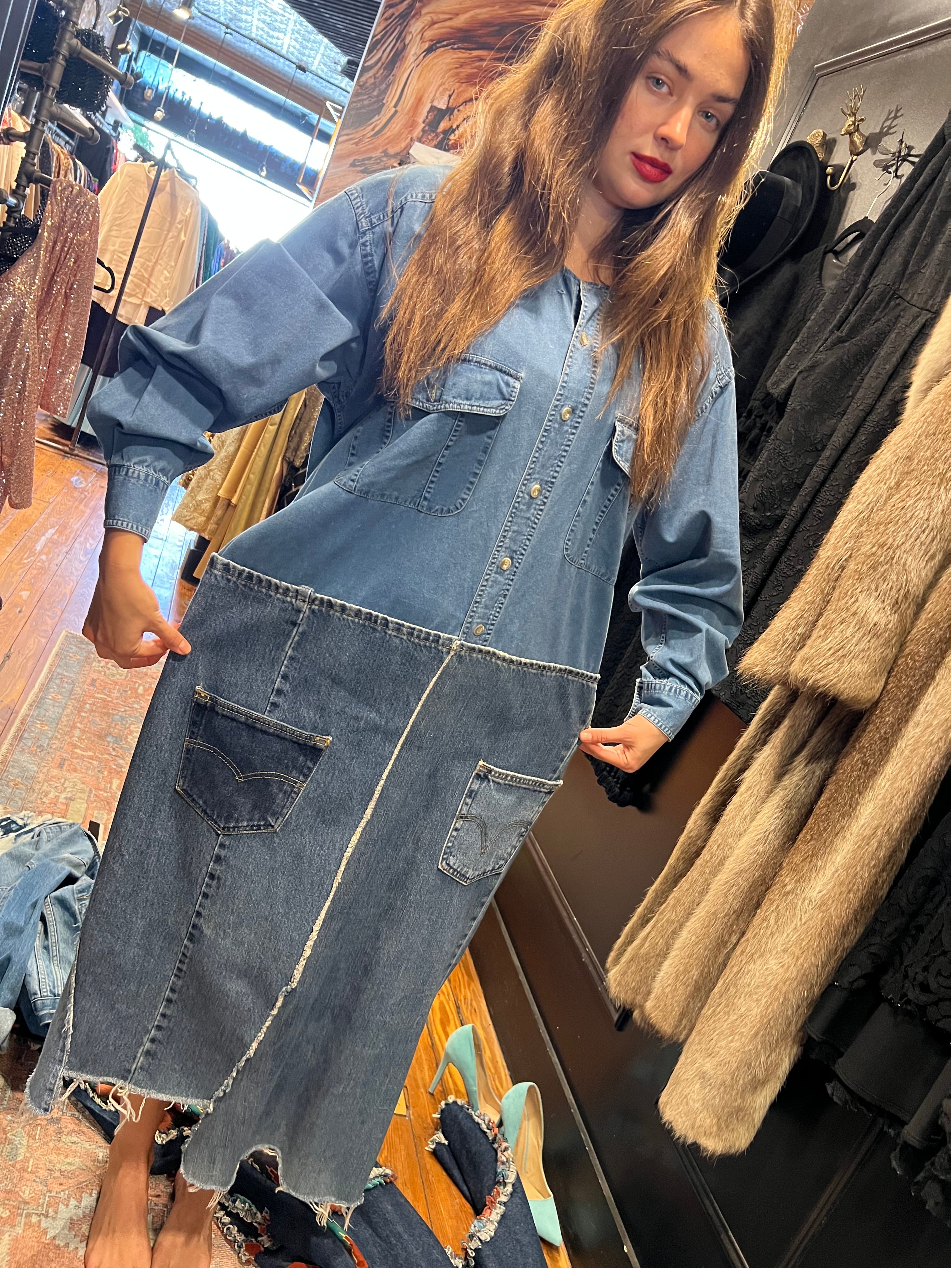 denim oversized dress