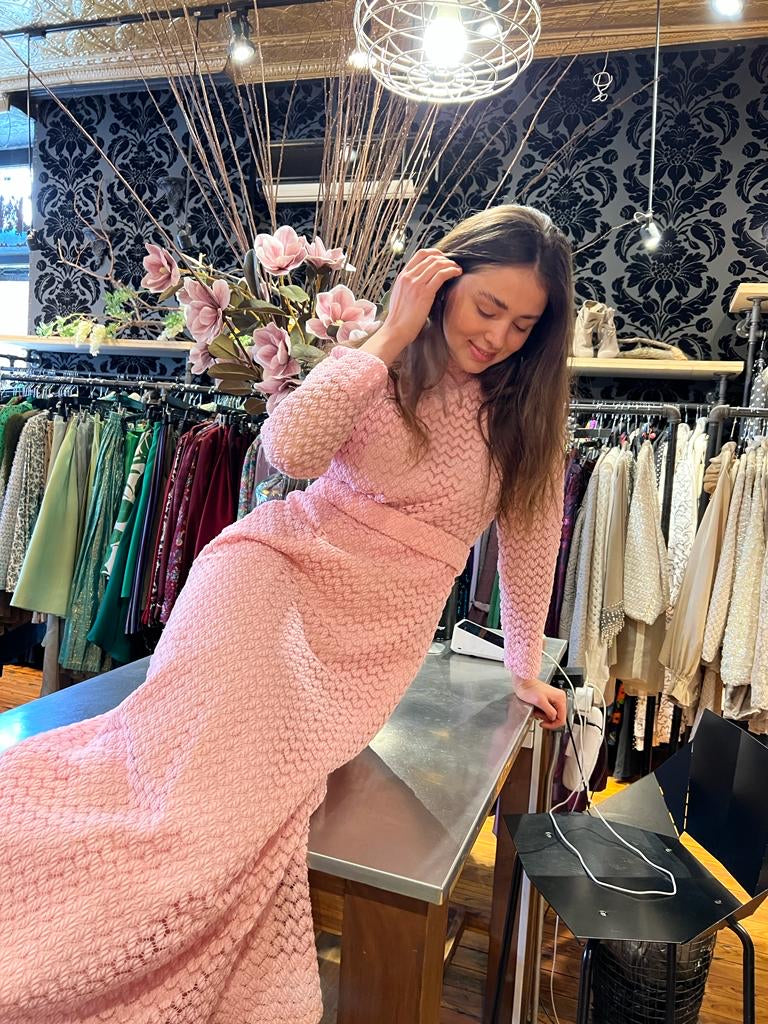 Light Pink crochet dress MyMothersArmoire Light Pink crochet dress MyMothersArmoire