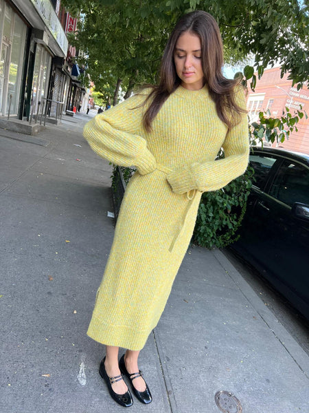 Chartreuse sweater dress