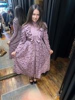 Ruffle lilac midi dress