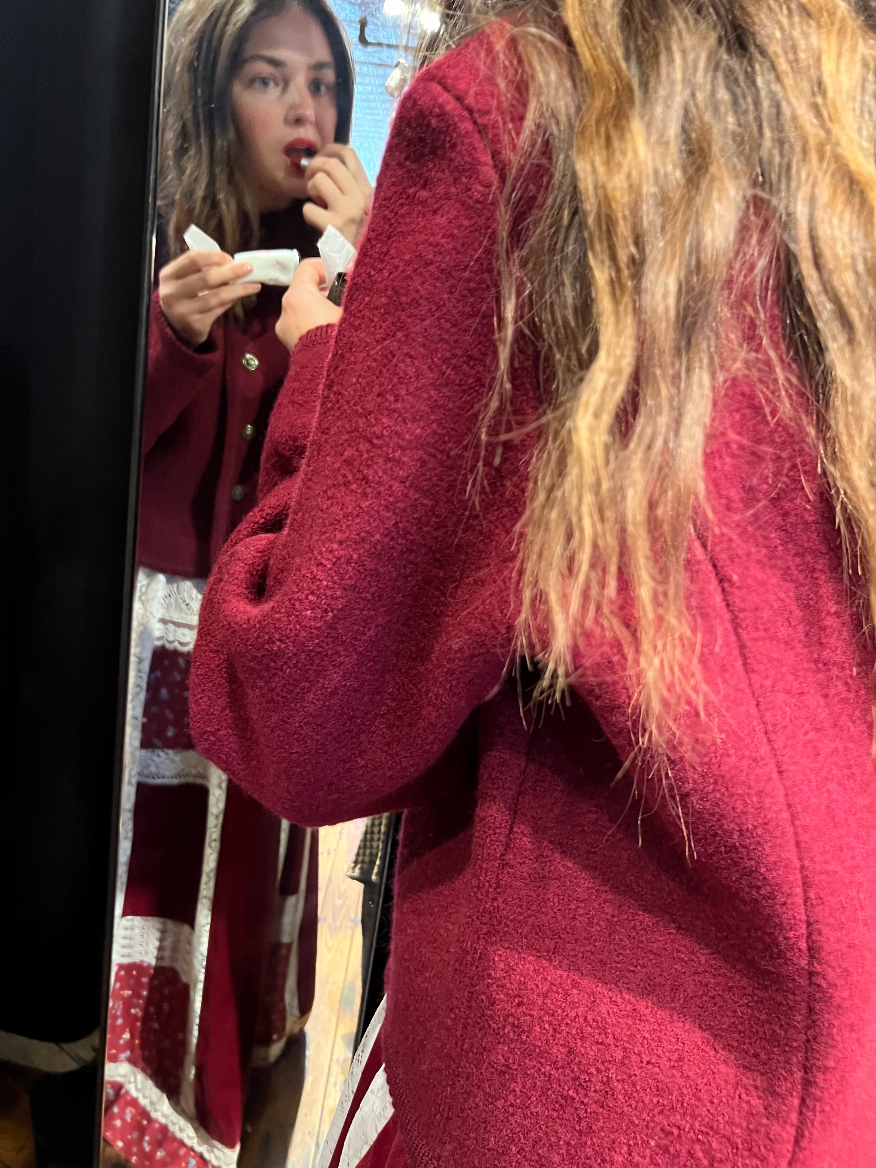 wine wool boucle’ jacket