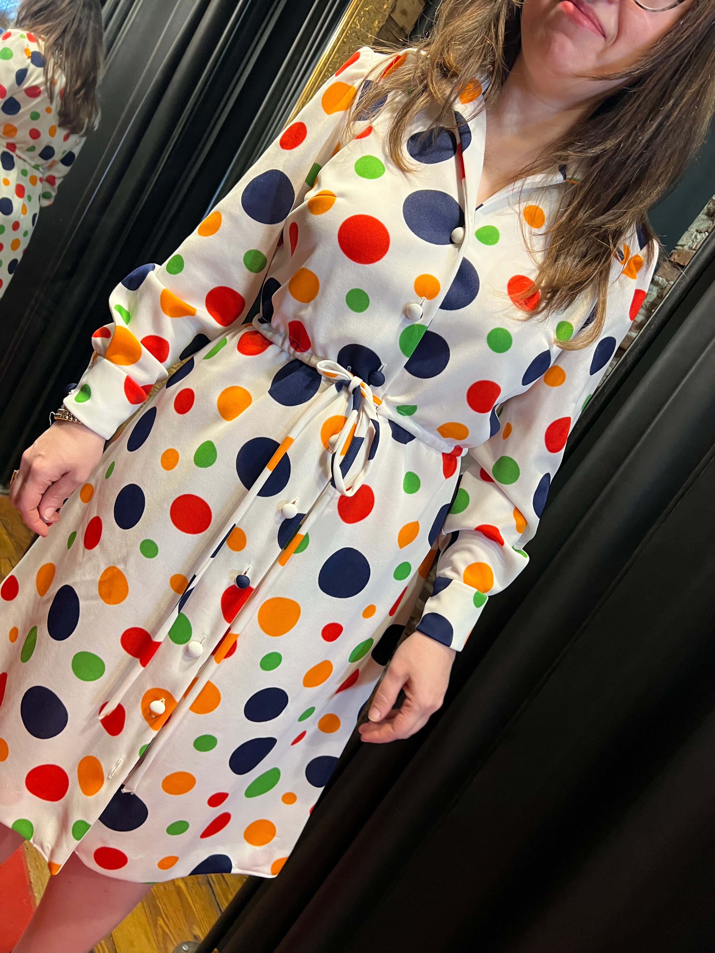 colorful polka dot dress