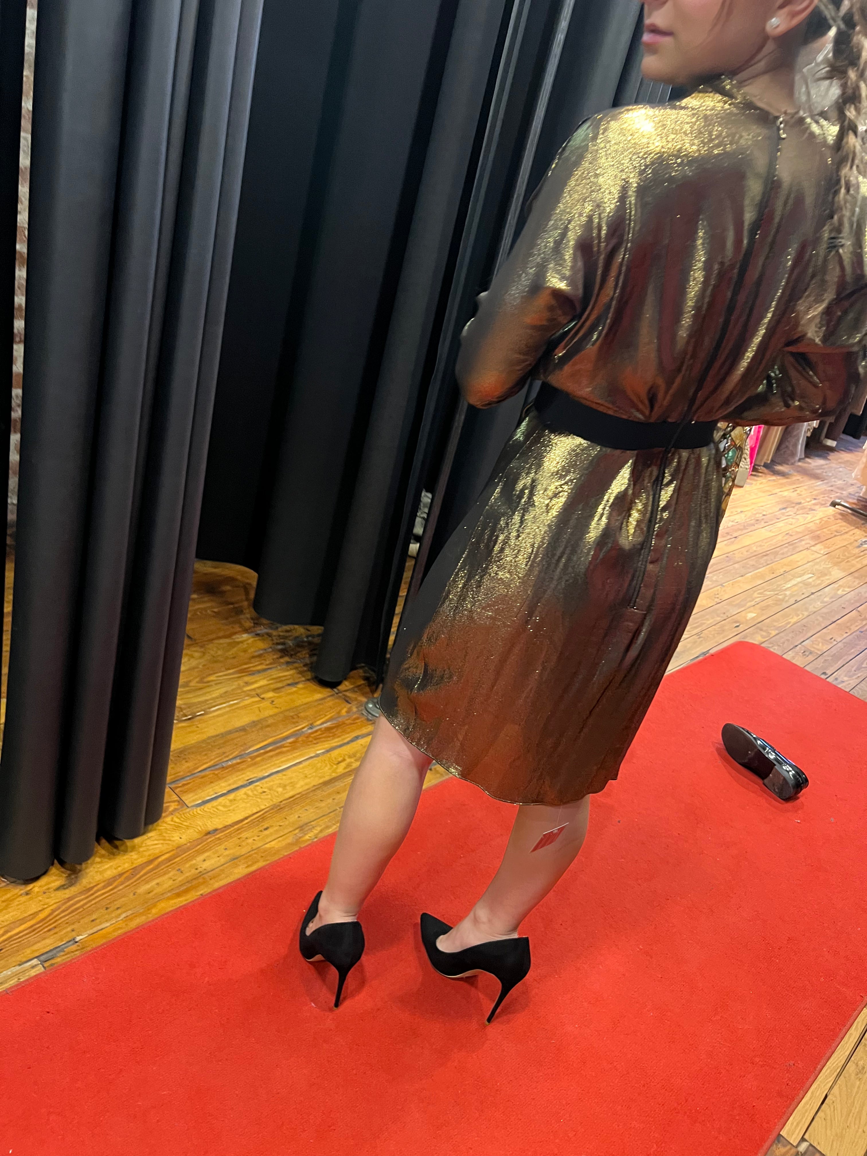 lanvin lame gold dress MyMothersArmoire lanvin lame gold dress MyMothersArmoire