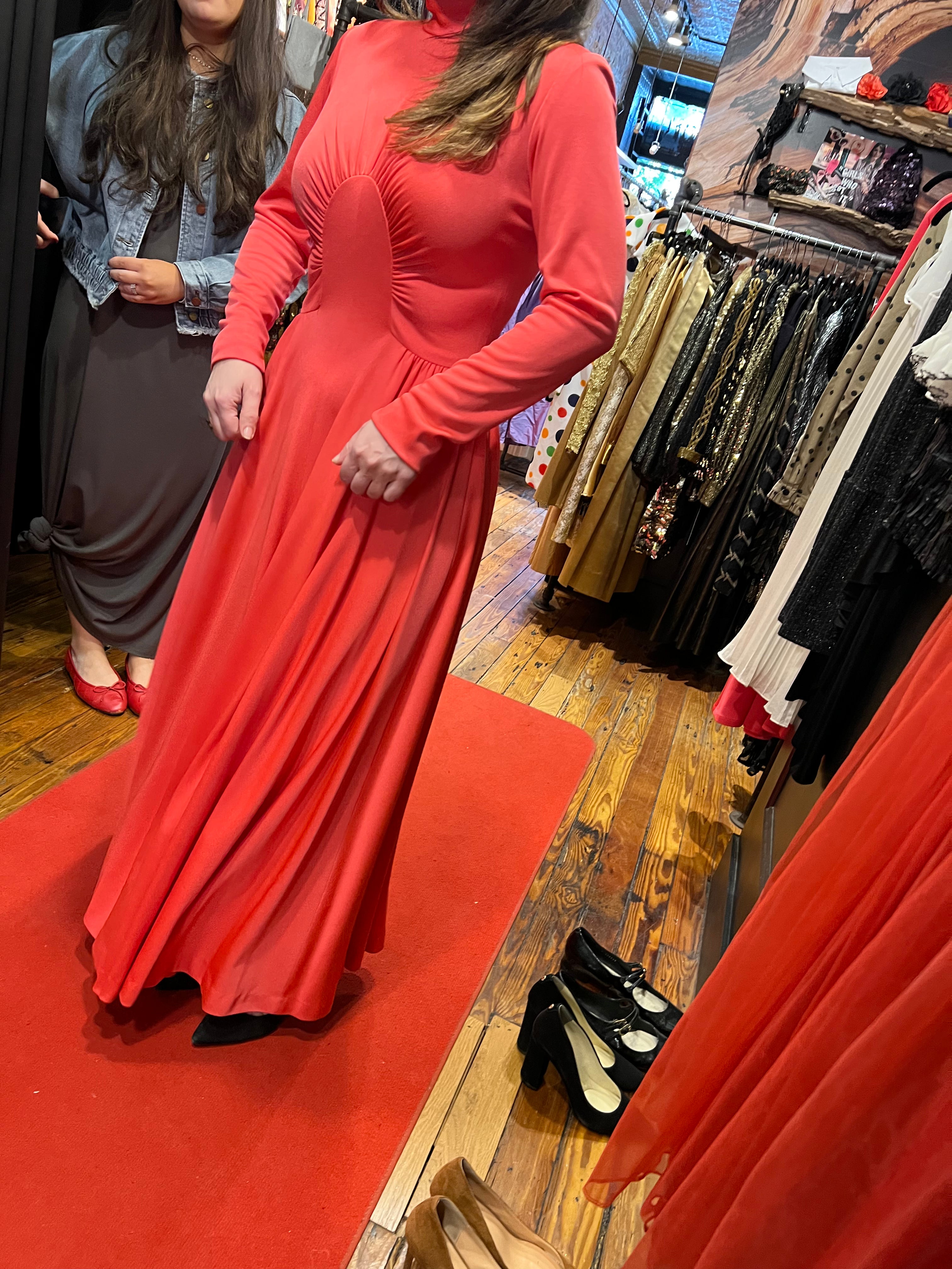 coral 70s maxi