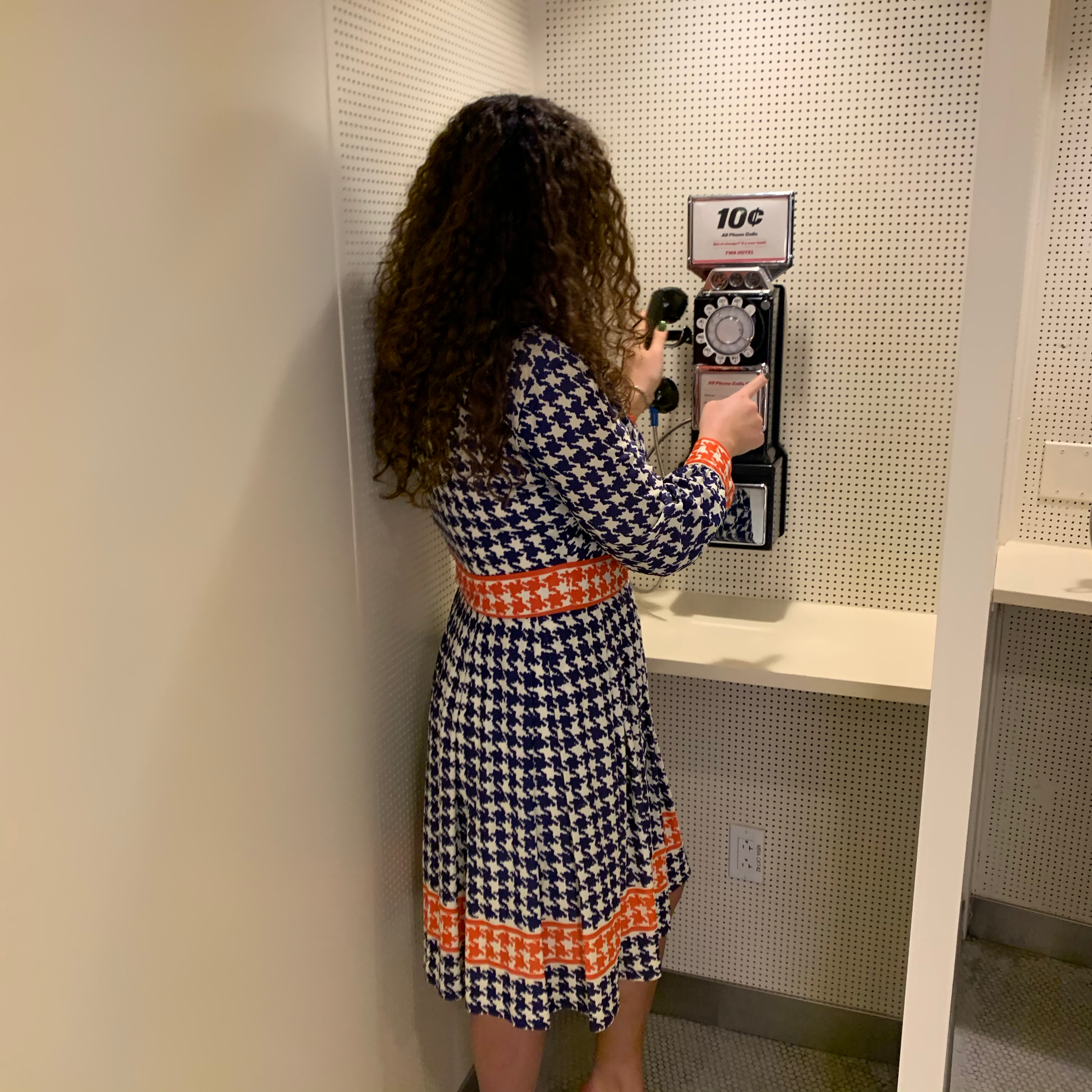 Blue and red checked dress