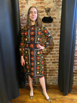 chocolate geometric dress
