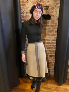 Black and beige knit