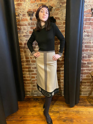 Black and beige knit