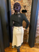Black and beige knit
