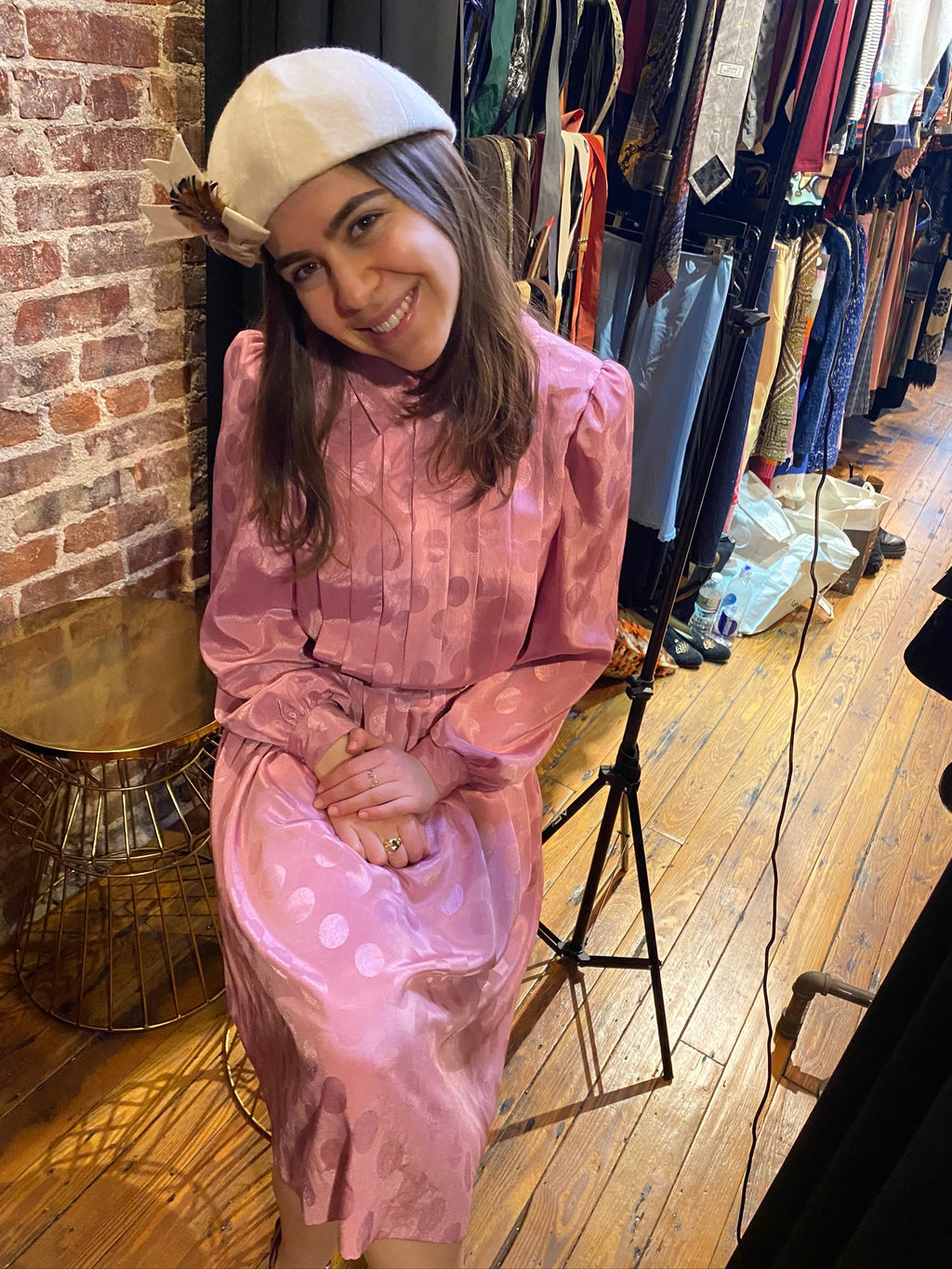Pink  dress with peter pan collar