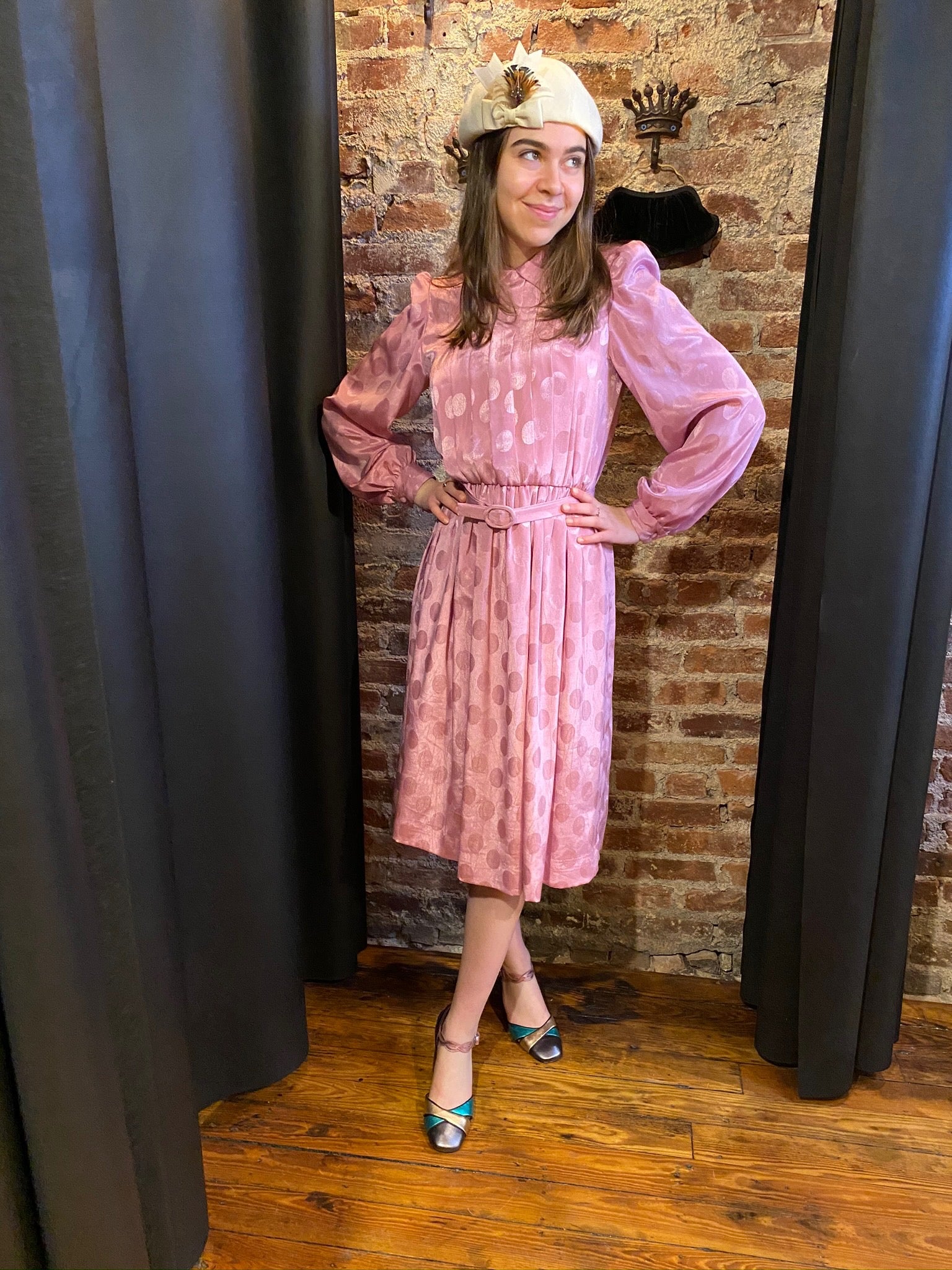 Pink  dress with peter pan collar