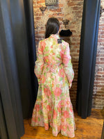 Floral chiffon gown
