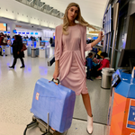 Baby pink swag dress