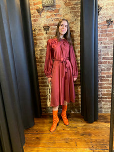 Polyester burgundy dress