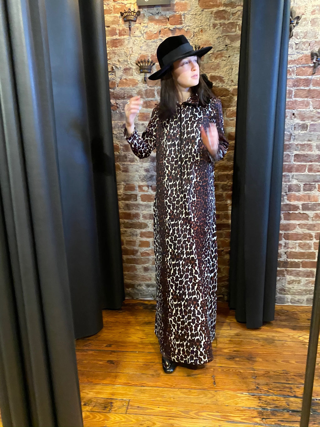 Leopard turtle neck maxi