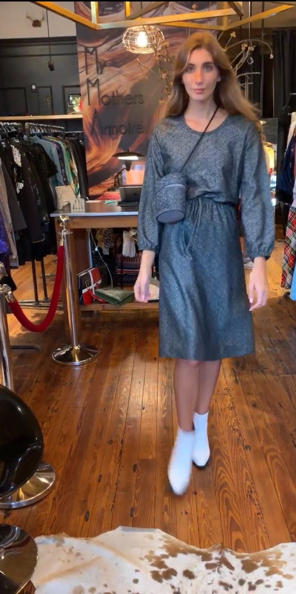 Lurex silver dress