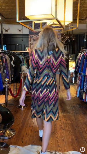 Warm toned chevron dress