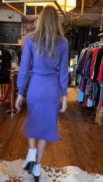 Lilac knit eyelet dress