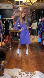 Lilac knit eyelet dress