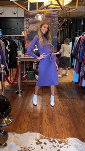 Lilac knit eyelet dress