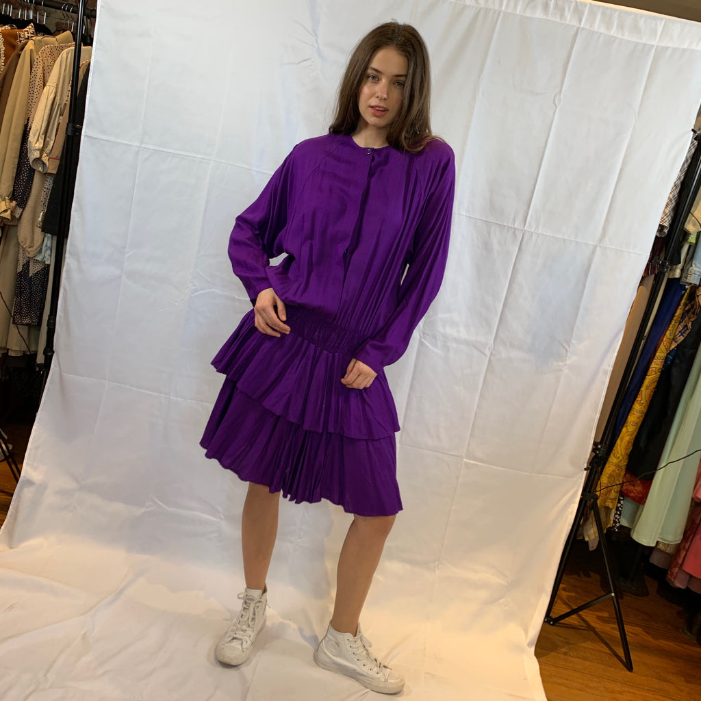 Purple tiered dress