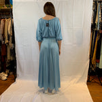 Sky blue pleated maxi