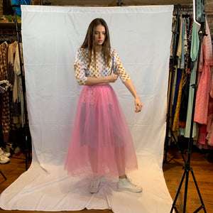Silky pastel polka dot top