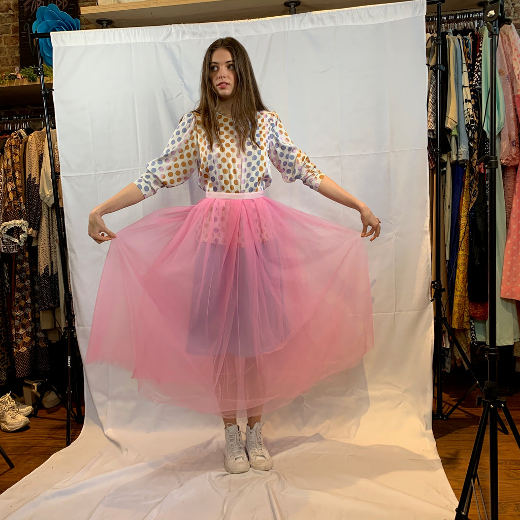 Pink tulle skirt