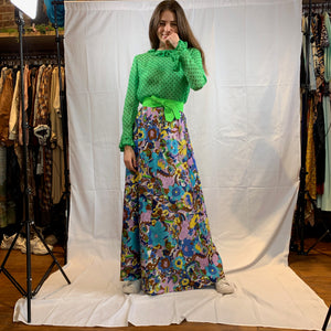 Floral a line maxi skirt