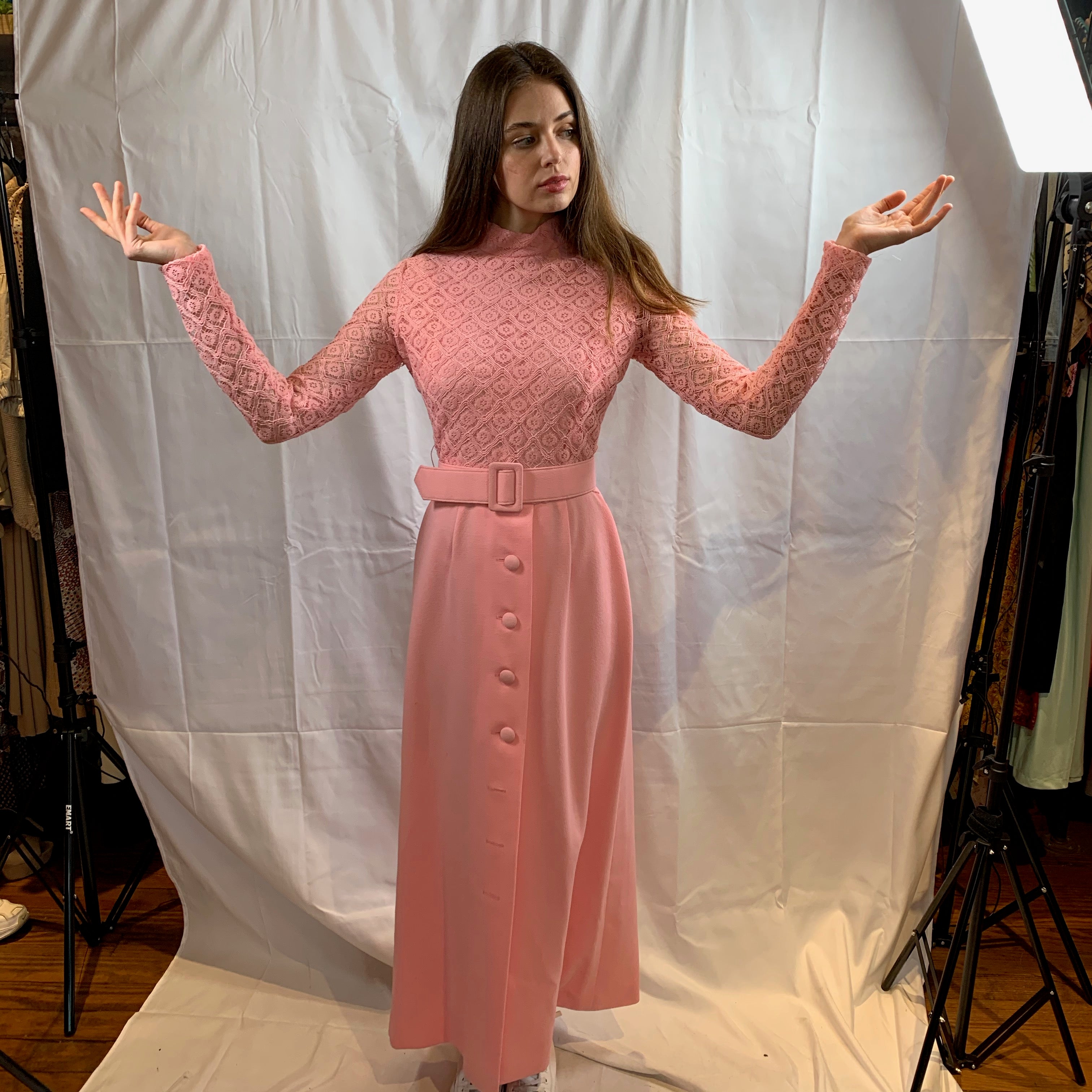 Pink lace maxi