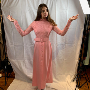 Pink lace maxi