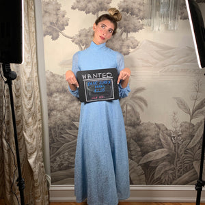 Light blue lurex maxi