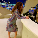 Red, white and Blue knit dress thin stripes