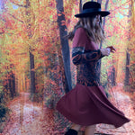 Warm rust dress with black border