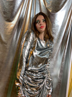 Silver ruched dress