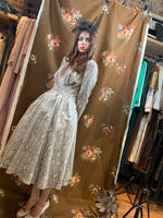 Lizard printed pouf dress