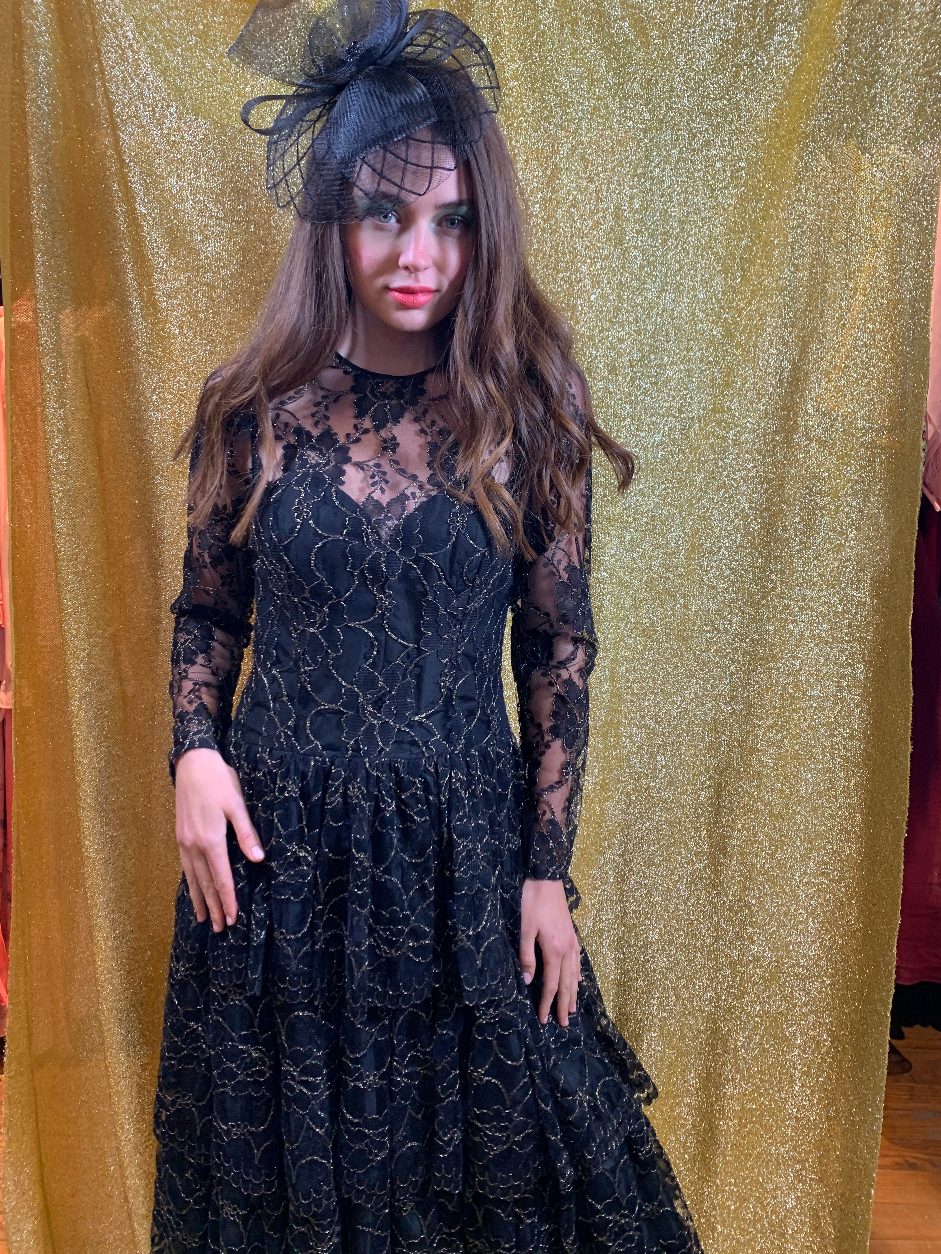 black tiered lace dress Womens Simply Be Black Tiered Lace Midi Dress US 6