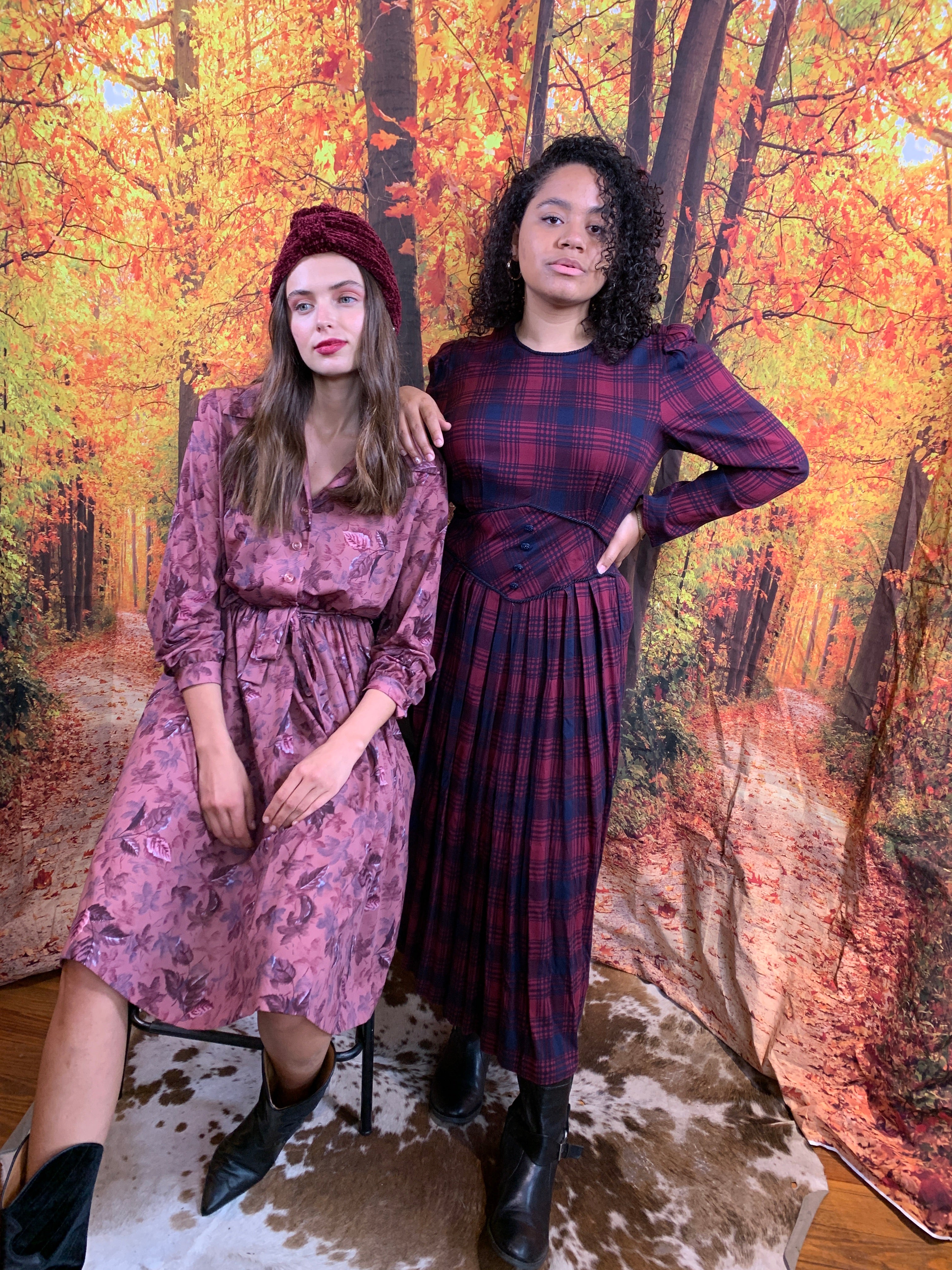 Burgundy dress with cinch waist