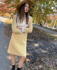 Vanilla blocked crochet shift