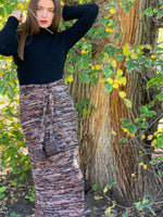 Knit maxi with pom poms