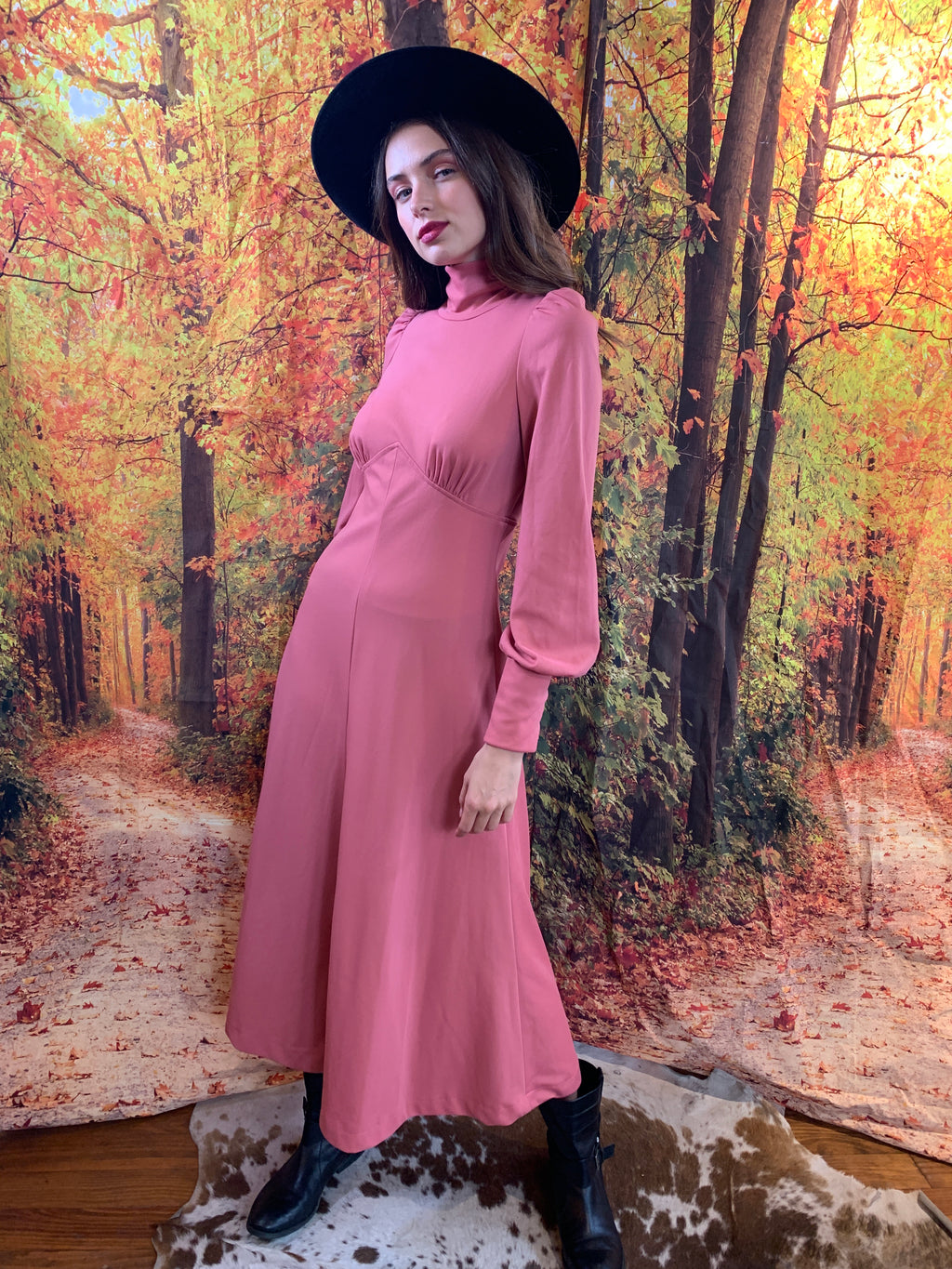 Raspberry high waisted maxi