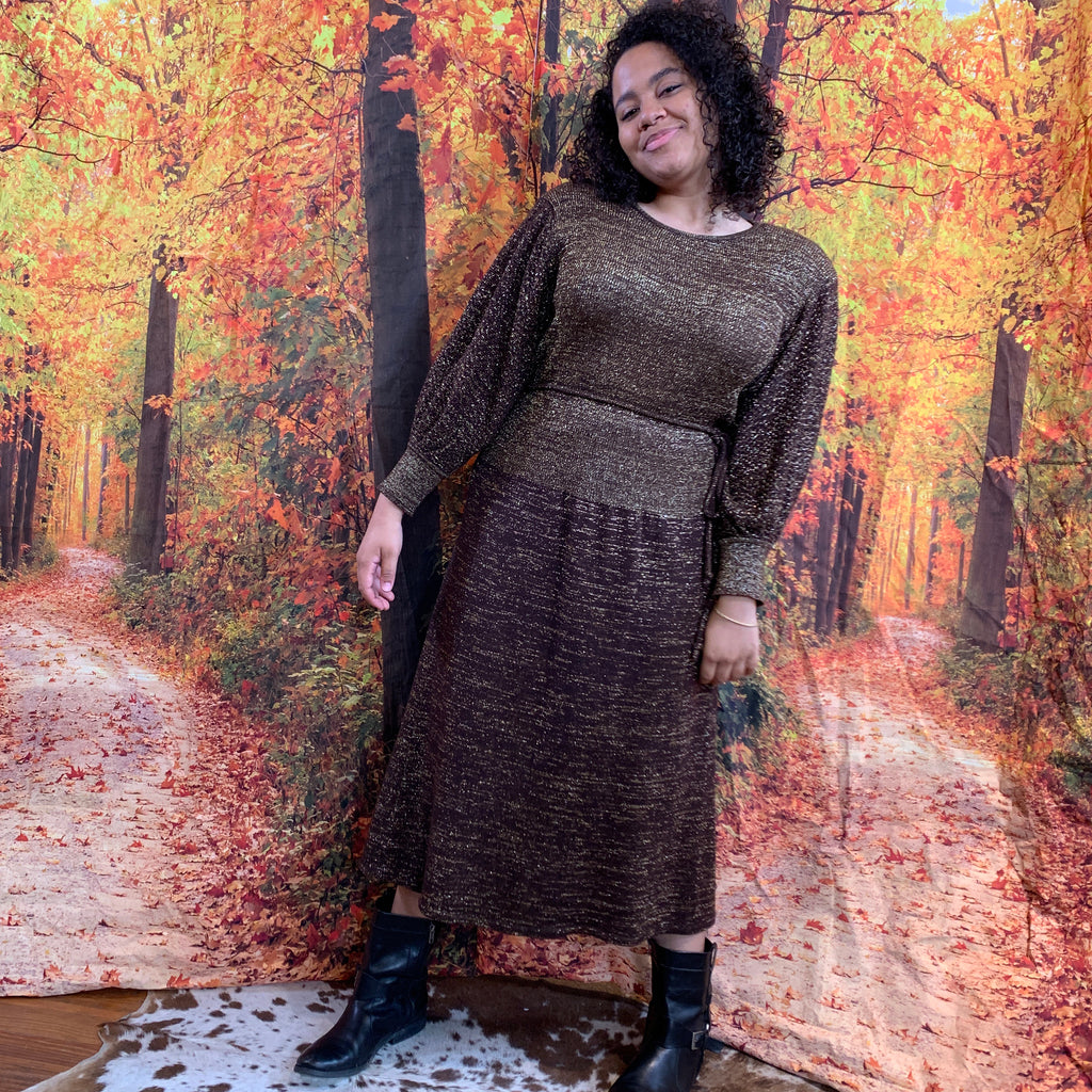 Brown lurex knit