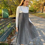 Accordion black n white  pleated jumper