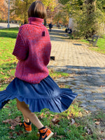 Ruffle denim skirt